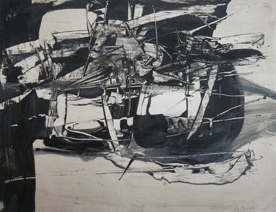 Anja Decker, ohne Titel, circa 1960, Tempera, 49,8 x 65 cm, (c) Nachlass Anja Decker